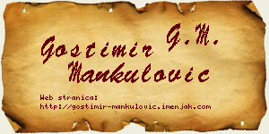 Gostimir Mankulović vizit kartica